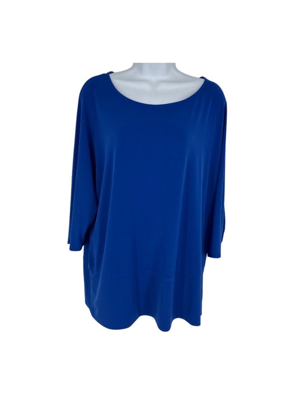 Chico's Women's 3/4 Sleeve Loose Fit Button Detail Scoop Neckline Top Sz 3 US XL
